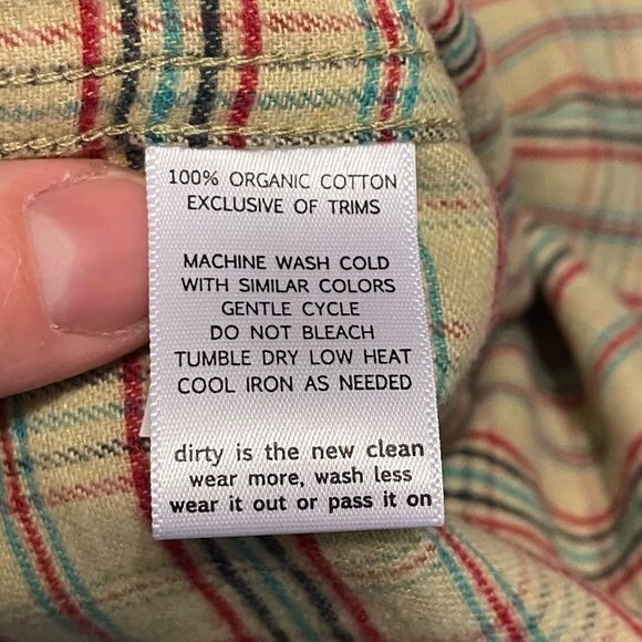 Toad&Co Men's Plaid Flannel Button Down Shirt large NWOT 100% Organic Cotton - Picture 4 of 8